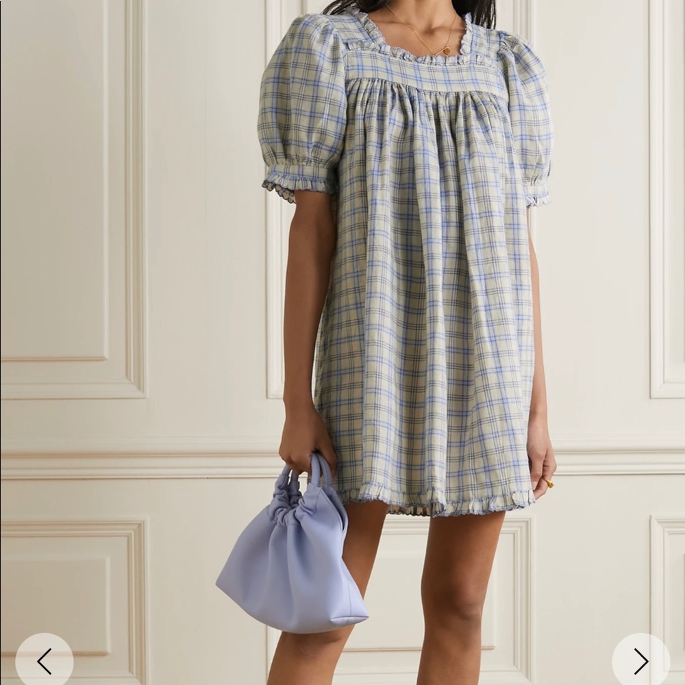 DÔEN
Frede ruffled checked ramie mini dress